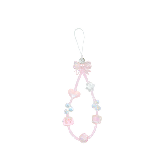 Caser Custom Pink Glitter Bow phone charm, detail view
