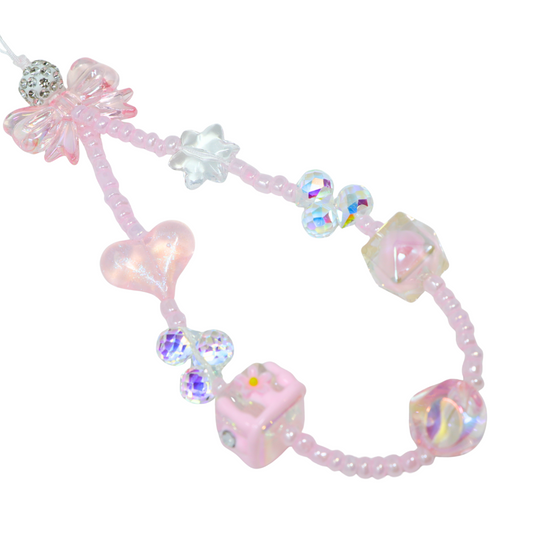 Pink Glitter Bow Phone Charm
