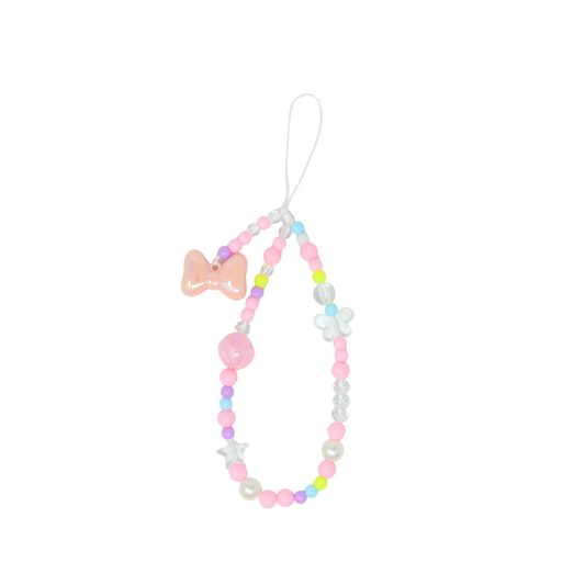Caser Custom Pastel Pink Bow Butterfly phone charm, detail view