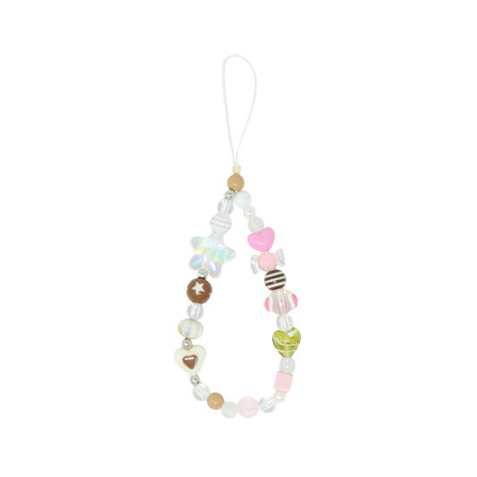 Caser Custom Clear Brown Candy phone charm, detail view