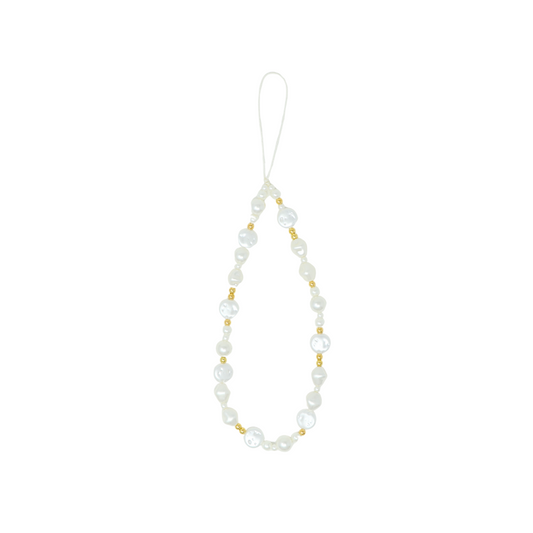 Caser Custom White Pearl Full Moon phone charm, detail view