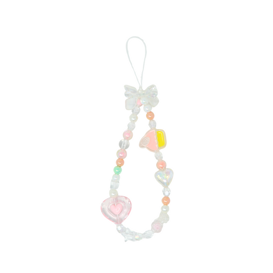 Caser Custom Pink and White Clear Cupcake phone charm, detail view
