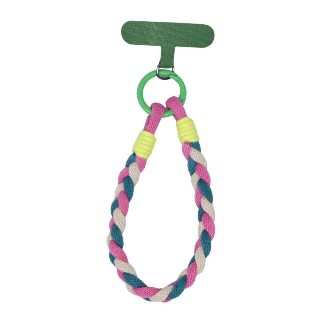 Green Soft Braid Wrist Phone Strap