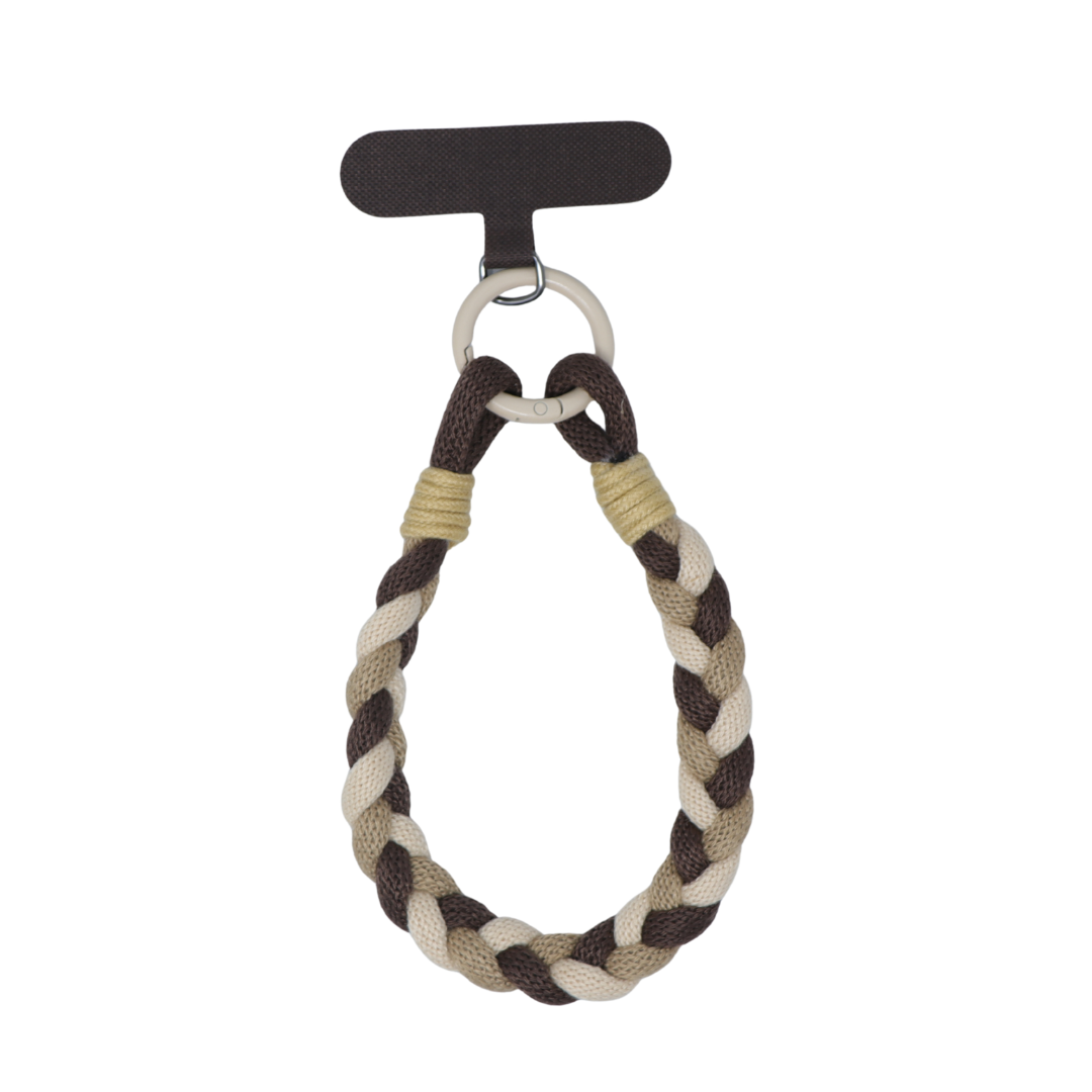 Brown Soft Braid Wrist Phone Strap