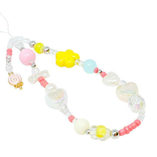 Yellow Floral Lollipop Phone Charm