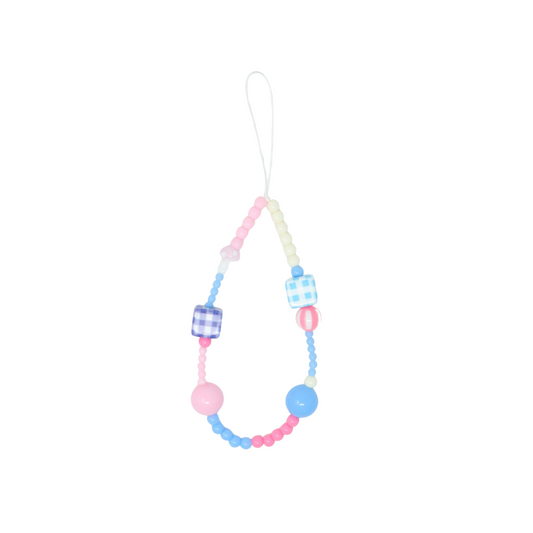 Caser Custom Pastel Blue & Pink Cube phone charm, detail view