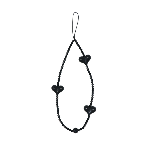 Black Heart Phone Charm