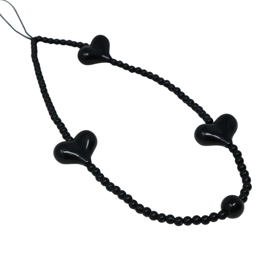 Black Heart Phone Charm