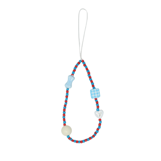Caser Custom Blue Cube Bone phone charm, detail view