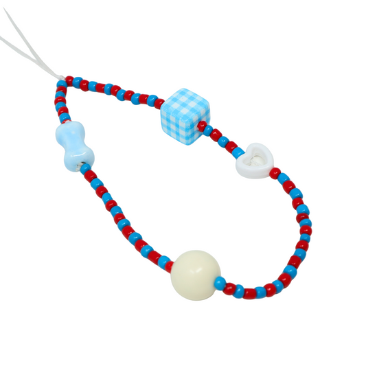 Blue Cube Bone Phone Charm