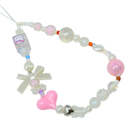 Clear Rabbit Cube Bow Phone Charm