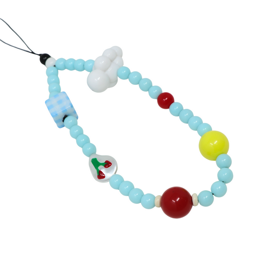 Blue Cherry Cloud Phone Charm