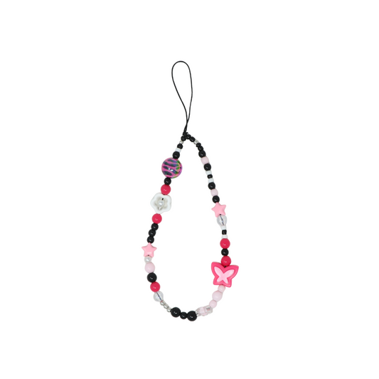 Black Pink Zebra Pattern Phone Charm