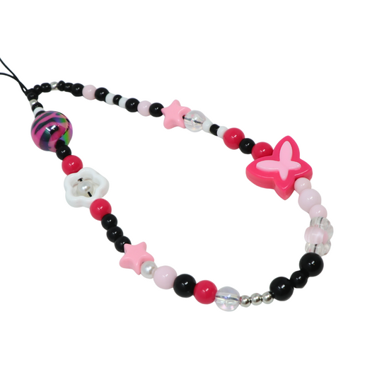 Black Pink Zebra Pattern Phone Charm