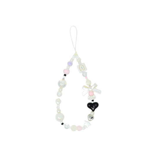 Caser Custom White Clear Cloud Cube phone charm, detail view