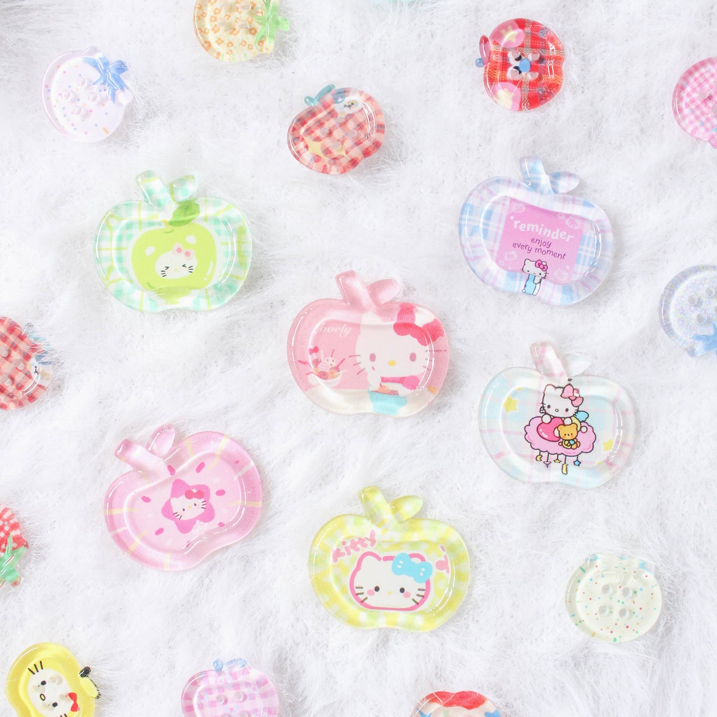 Handmade Resin Phone Case - Kitty Button