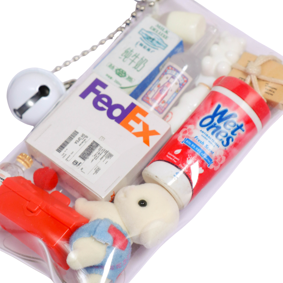 Caser Custom Mini Animal Flora Rabbit Mini Pouch Accessory bag charm, styled view