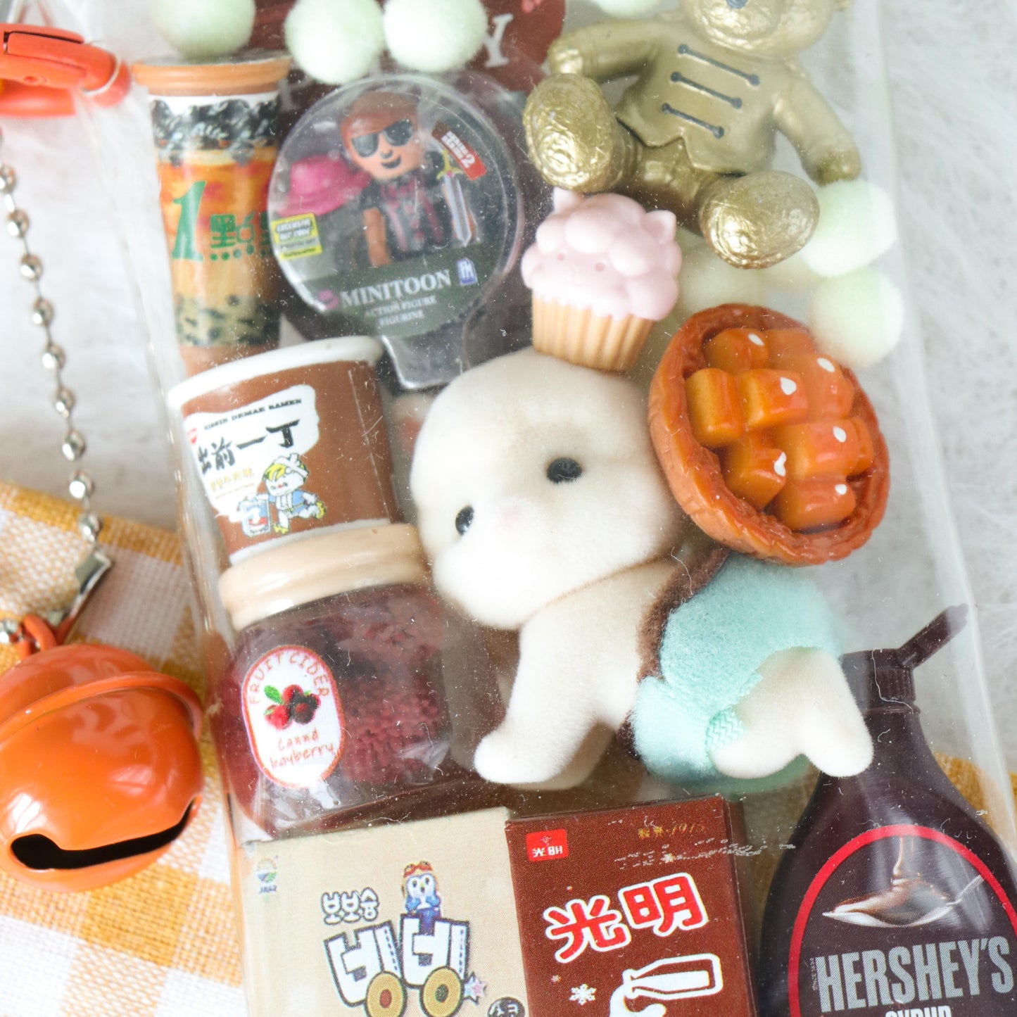 Caser Custom Mini Animal Woolly Alpaca Mini Pouch Accessory bag charm, styled view