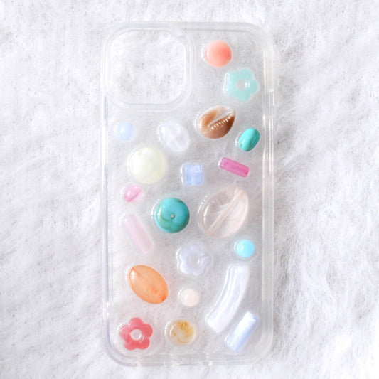 Handmade Resin Phone Case - Pastel Gem Garden