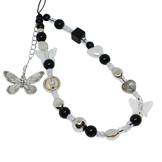 Caser Custom Black & Silver Butterfly phone charm, product photo