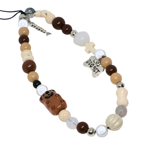 Caser Custom Brown Capybara with Silver Dot Tag phone charm, product photo