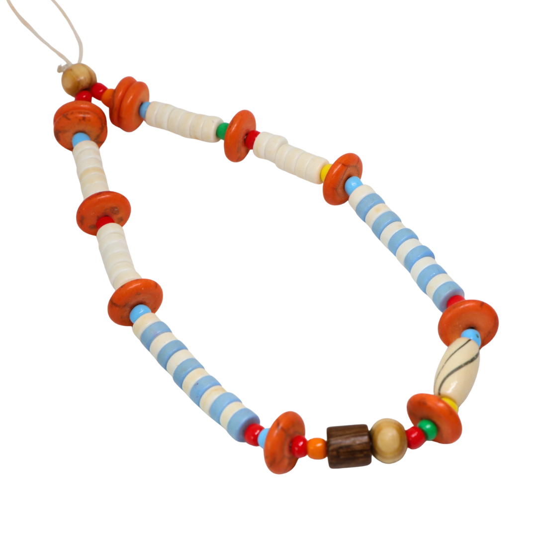 Caser Custom Orange Vintage Style Wooden Beads phone charm, product photo