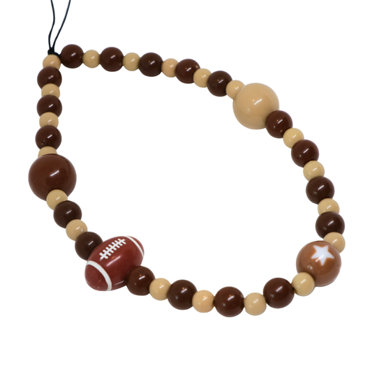 Caser Custom Brown Beads Football phone charm, product photo