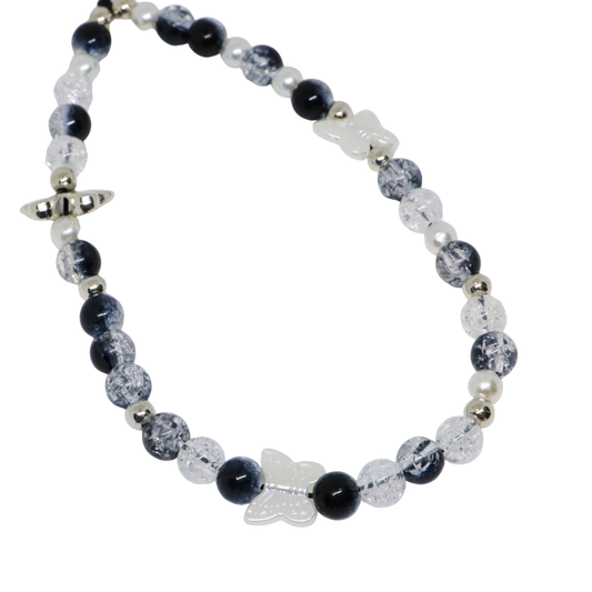 Caser Custom Black Glass-like Beads phone charm, product photo