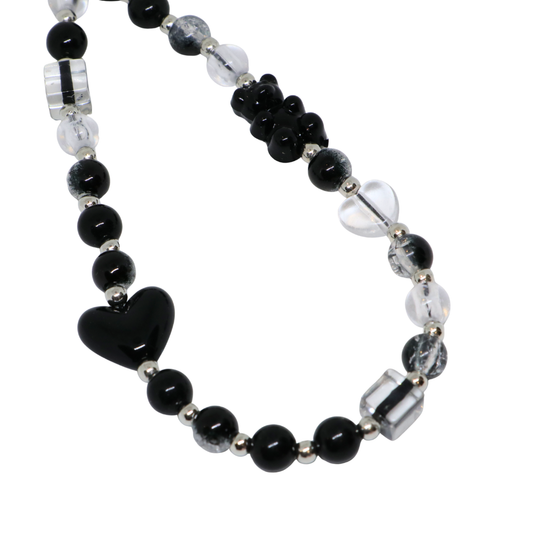 Caser Custom Black Gummy Bear Heart phone charm, product photo