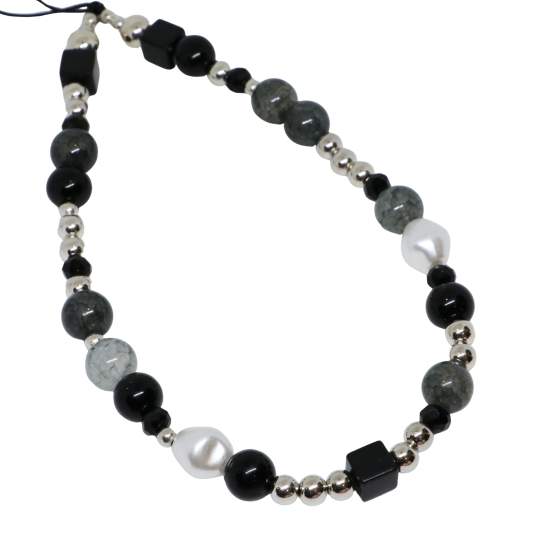 Caser Custom Black Crystal-look Beads phone charm, product photo