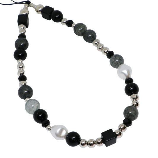 Caser Custom Black Crystal-look Beads phone charm, product photo