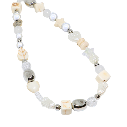 Caser Custom Ivory Bone-like Beads with Cat Eye phone charm, product photo