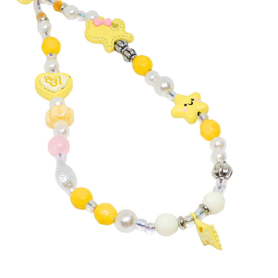 Caser Custom Yellow Kitty Heart phone charm, product photo