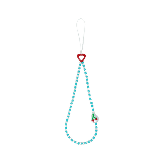 Blue Cherry Pearl Phone Charm