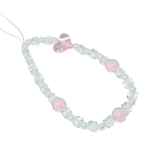 Clear Cube Heart Phone Charm