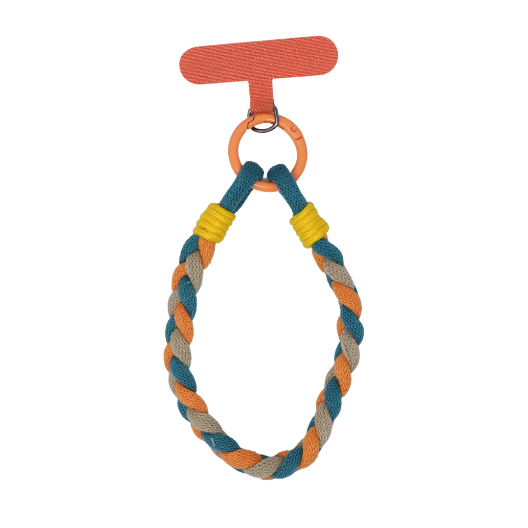 Orange Soft Braid Wrist Phone Strap