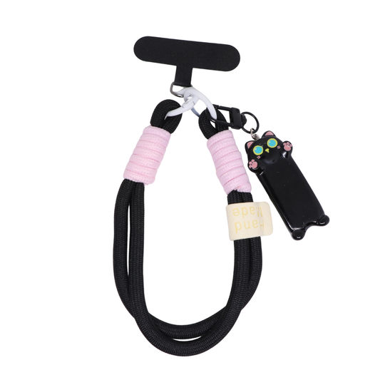 Black Cat Soft Wrist Phone Strap