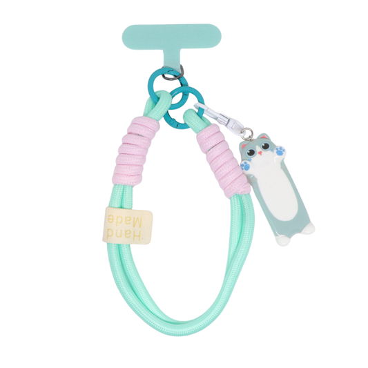 Green Cat Soft Wrist Phone Strap