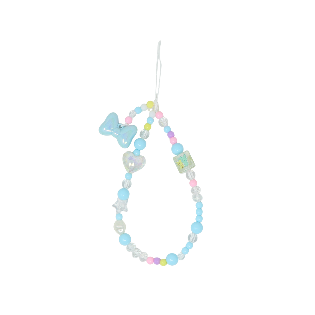 Baby Blue Rabbit Cube Bow Phone Charm