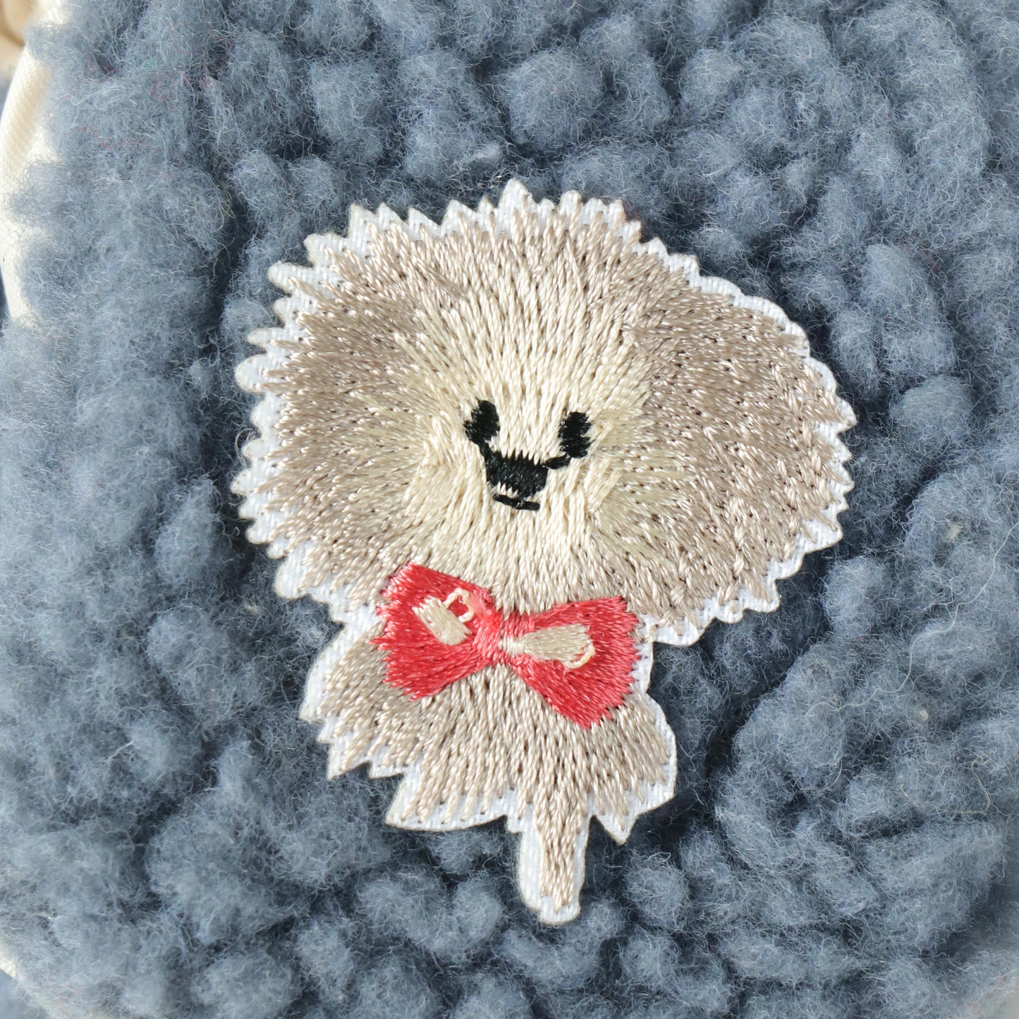 Plush Airpod Pouch - Mini Blue Case With Cute Dog Patch