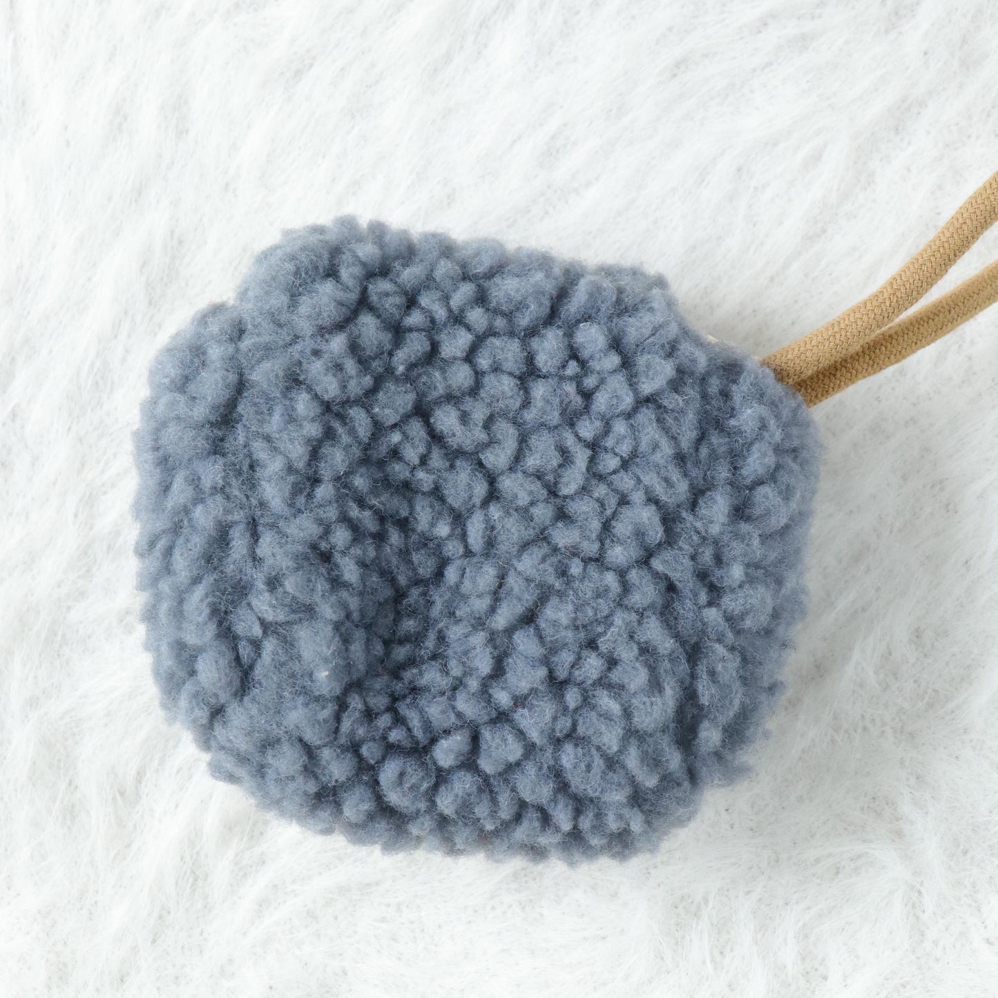 Plush Airpod Pouch - Mini Blue Case With Cute Dog Patch