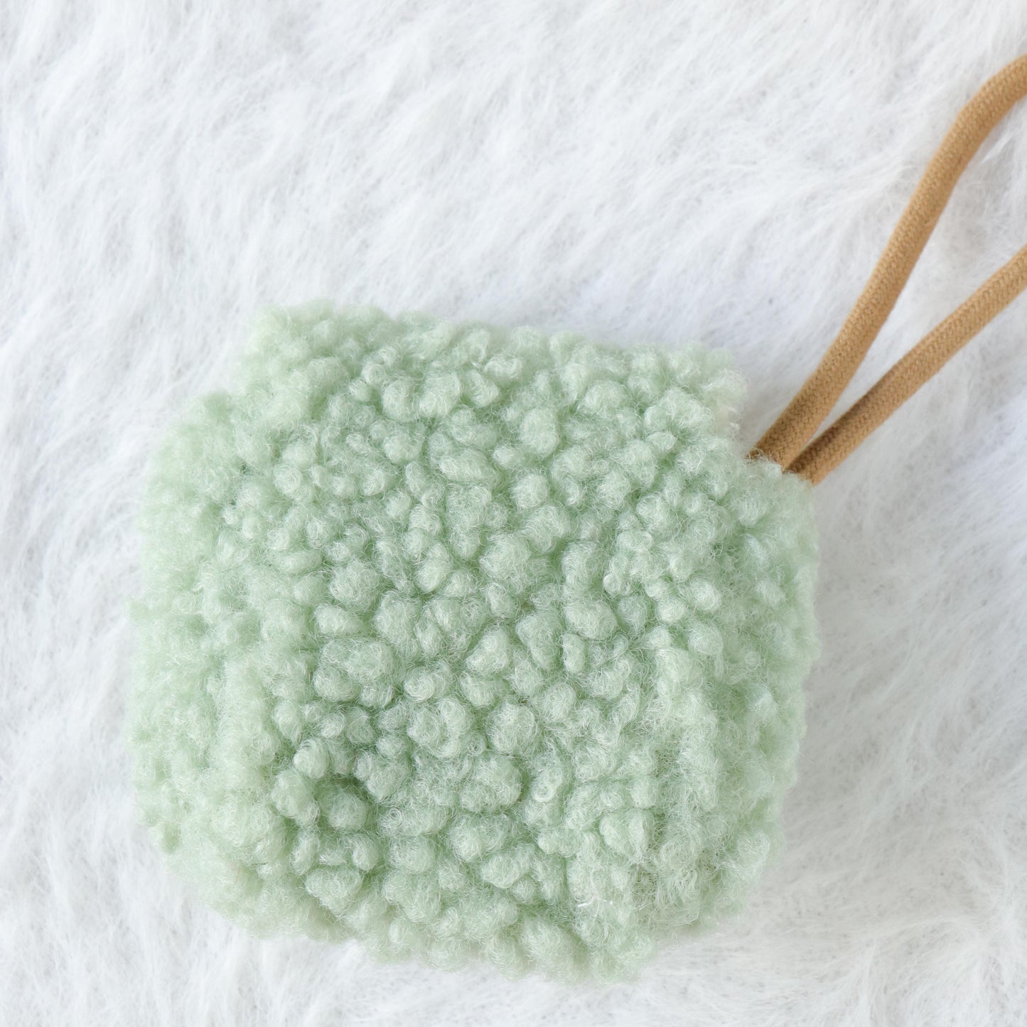 Plush Airpod Pouch - Mini Green Case With Cute Dog Patch