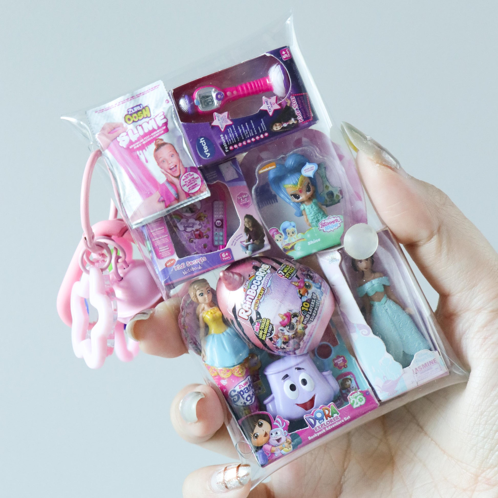 Caser Custom Mini Toy Girls Toy Gacha Pouch bag charm, styled view
