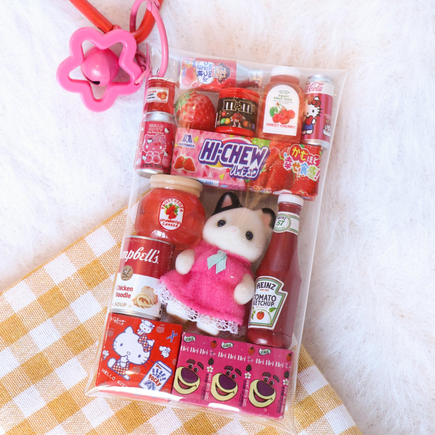 Calico Critters Bag Charm – Tuxedo Cat Mini Pouch Accessory