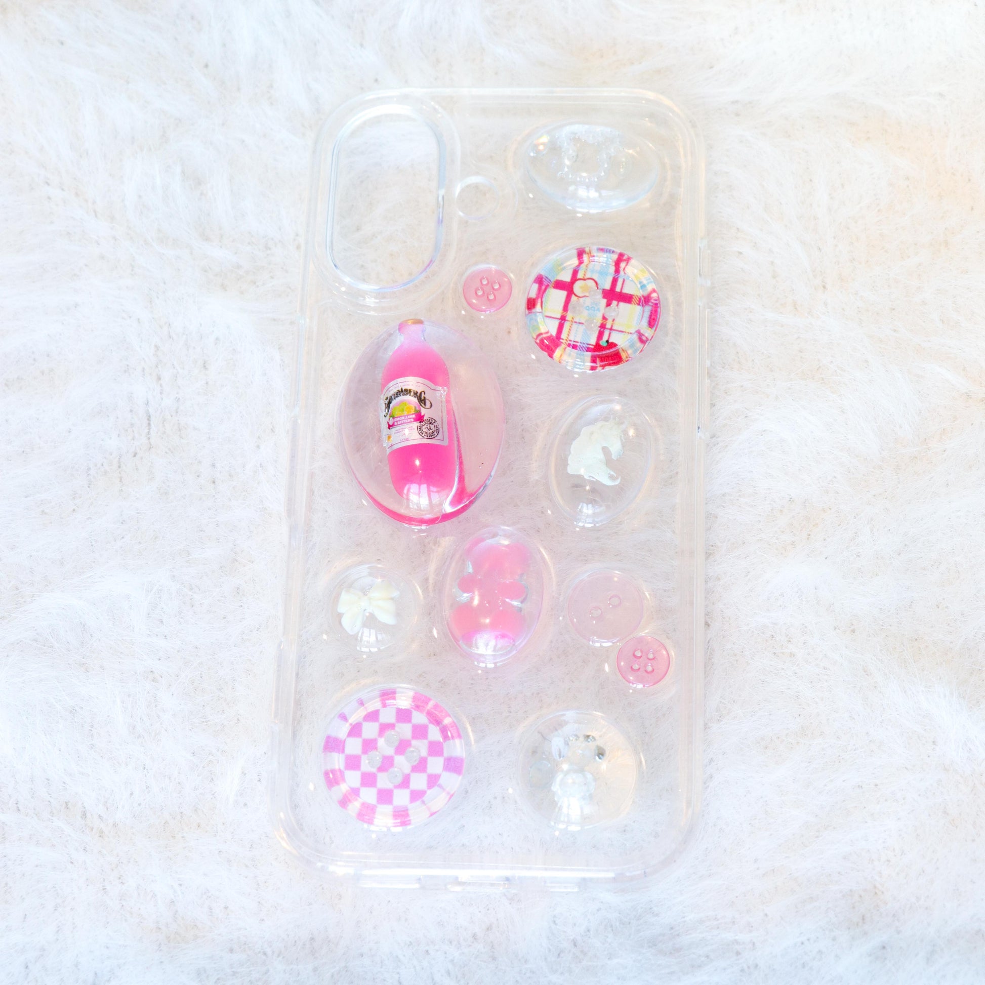 Caser Custom Pinky Lemonade handmade resin phone case for iPhone 17, product photo