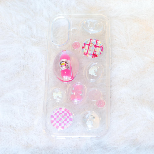 Caser Custom Pinky Lemonade handmade resin phone case for iPhone 17, product photo