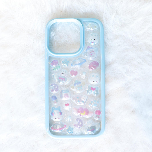 Caser Custom Cloud Bunny handmade resin phone case for iPhone 16 Pro, product photo