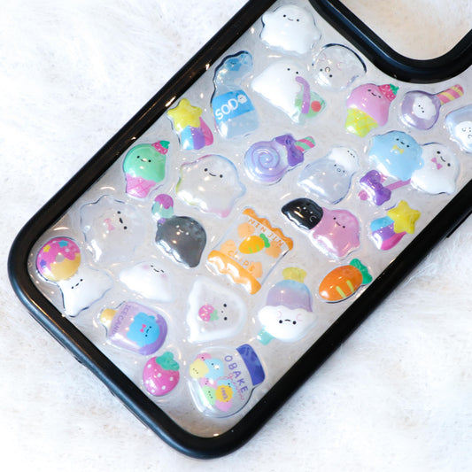 Caser Custom Cloud Ghost handmade resin phone case for iPhone 16 Pro, detail view