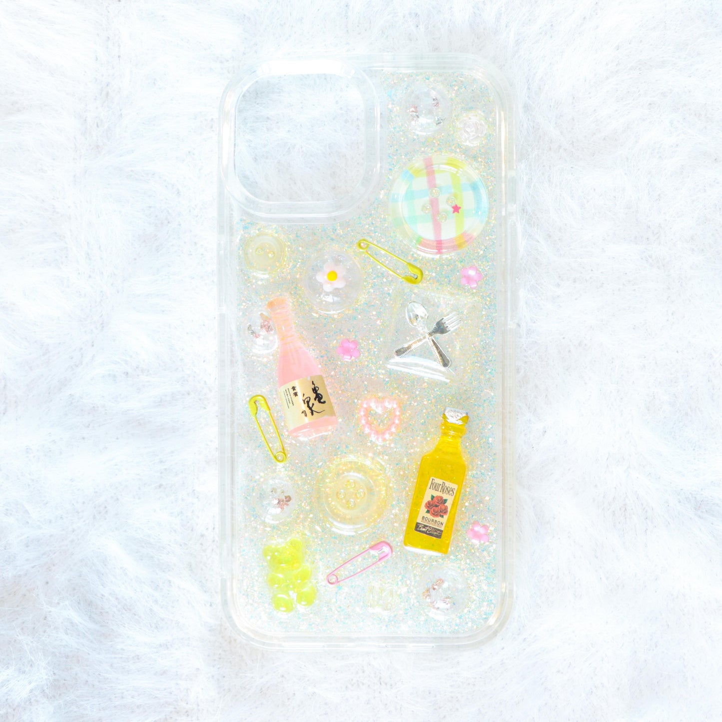 Handmade Resin Phone Case - Sparkling Boozy - iPhone 15